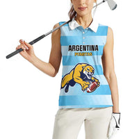 Custom Rugby Argentina Women Sleeveless Polo Shirt Pumitas Go Champions
