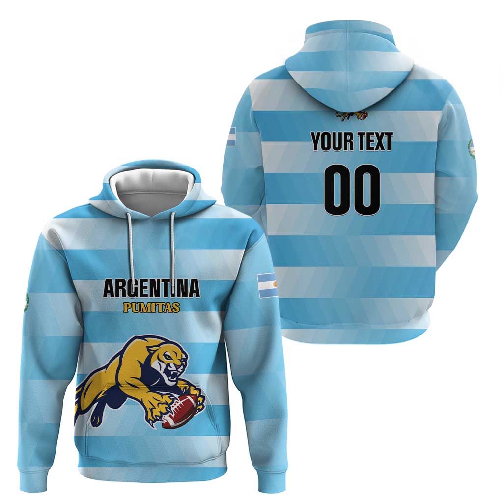 Custom Rugby Argentina Zip Hoodie Pumitas Go Champions