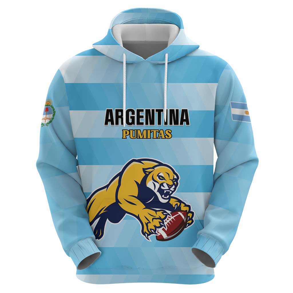 Custom Rugby Argentina Zip Hoodie Pumitas Go Champions