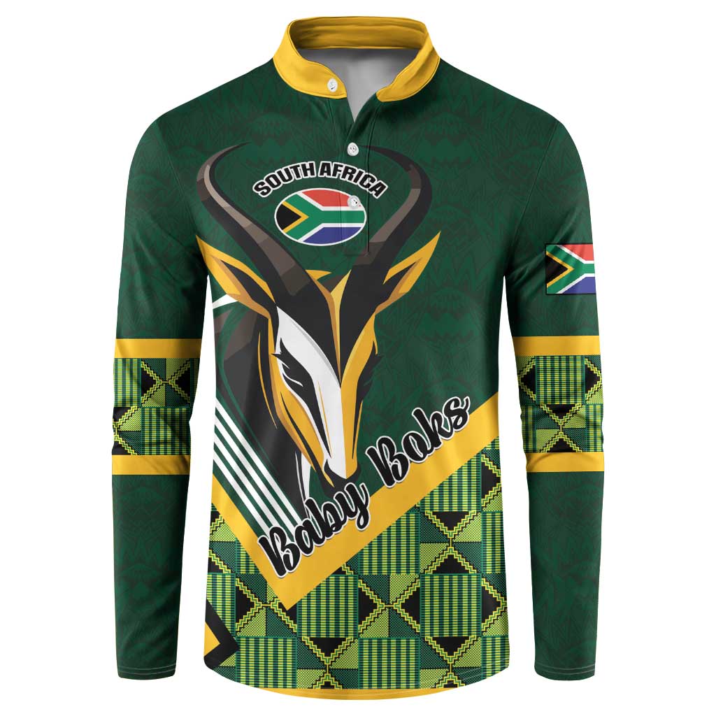 Custom Rugby South Africa Button Sweatshirt Baby Boks Go Champions