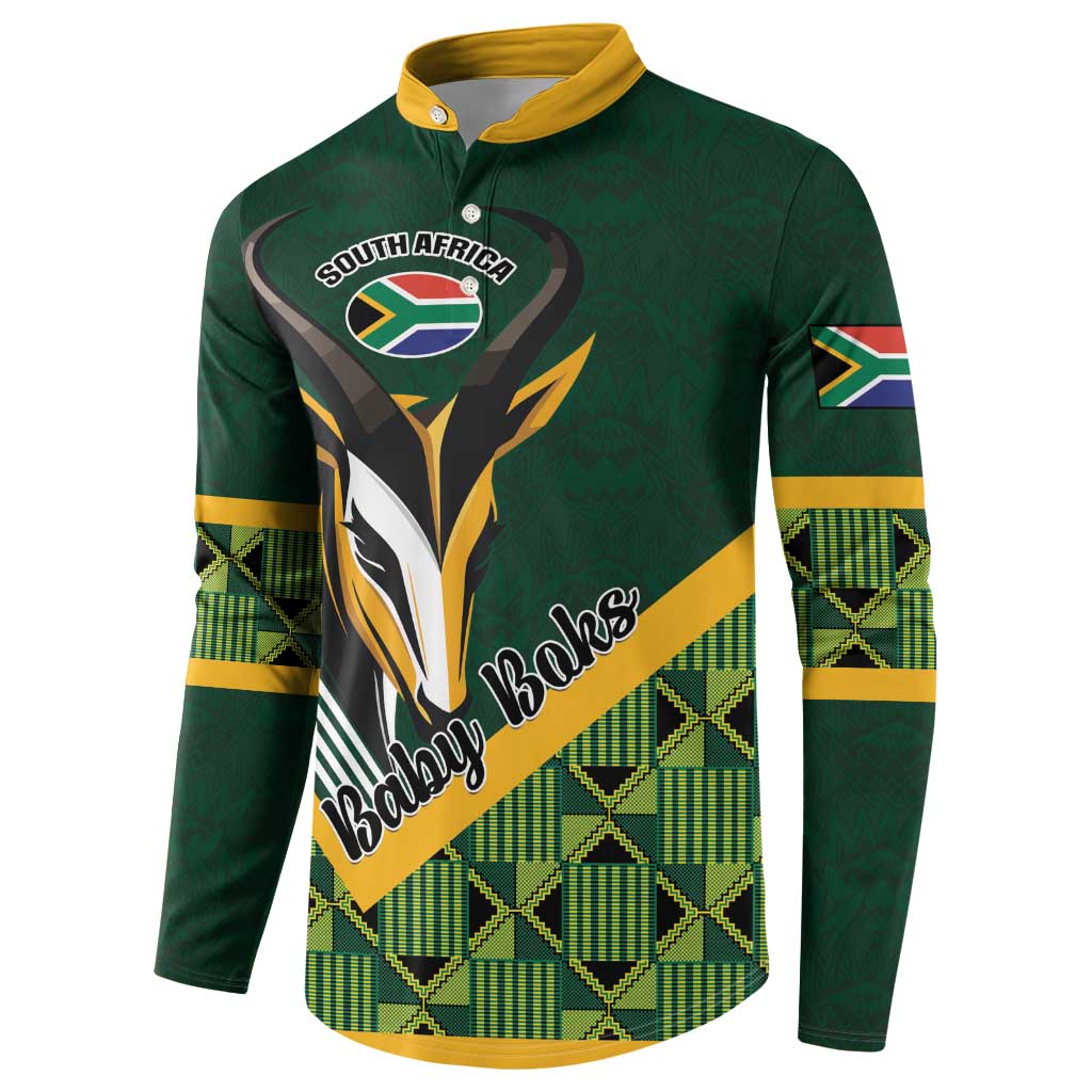 Custom Rugby South Africa Button Sweatshirt Baby Boks Go Champions