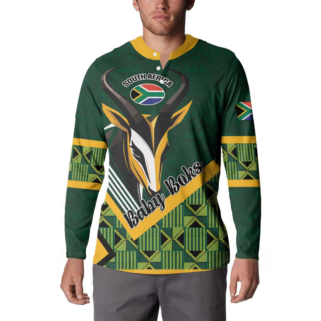 Custom Rugby South Africa Button Sweatshirt Baby Boks Go Champions
