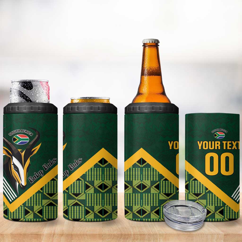 Custom Rugby South Africa 4 in 1 Can Cooler Tumbler Baby Boks Go Champions