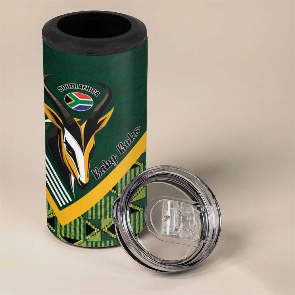 Custom Rugby South Africa 4 in 1 Can Cooler Tumbler Baby Boks Go Champions