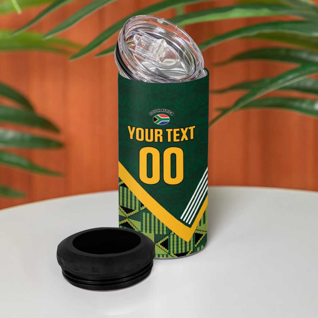 Custom Rugby South Africa 4 in 1 Can Cooler Tumbler Baby Boks Go Champions