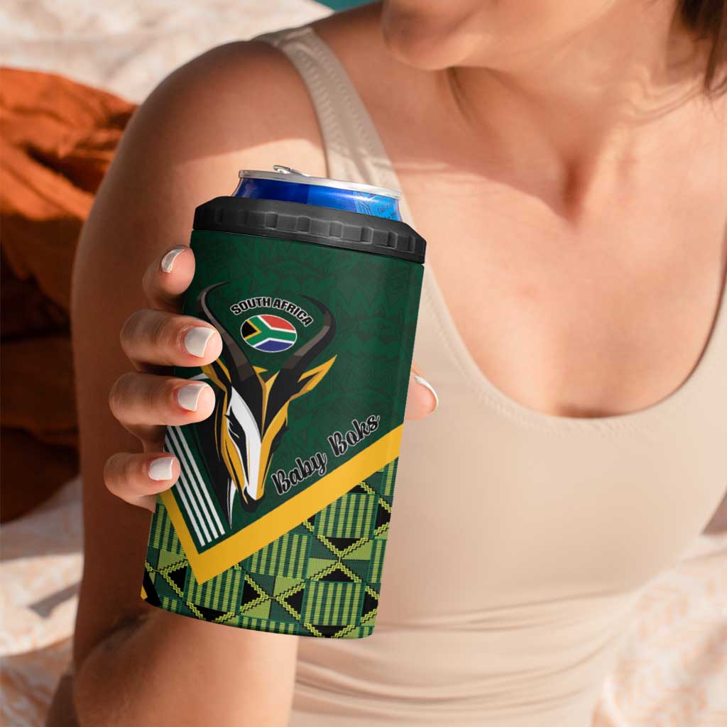Custom Rugby South Africa 4 in 1 Can Cooler Tumbler Baby Boks Go Champions