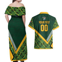 Custom Rugby South Africa Couples Matching Off Shoulder Maxi Dress and Hawaiian Shirt Baby Boks Go Champions