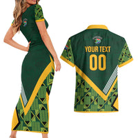 Custom Rugby South Africa Couples Matching Short Sleeve Bodycon Dress and Hawaiian Shirt Baby Boks Go Champions
