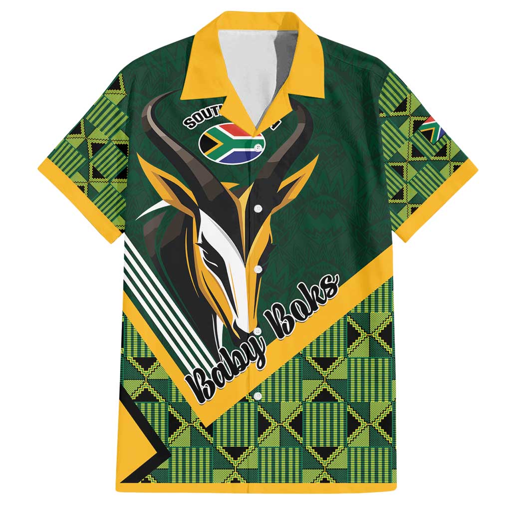 Custom Rugby South Africa Family Matching Long Sleeve Bodycon Dress and Hawaiian Shirt Baby Boks Go Champions