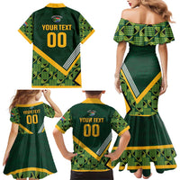 Custom Rugby South Africa Family Matching Mermaid Dress and Hawaiian Shirt Baby Boks Go Champions