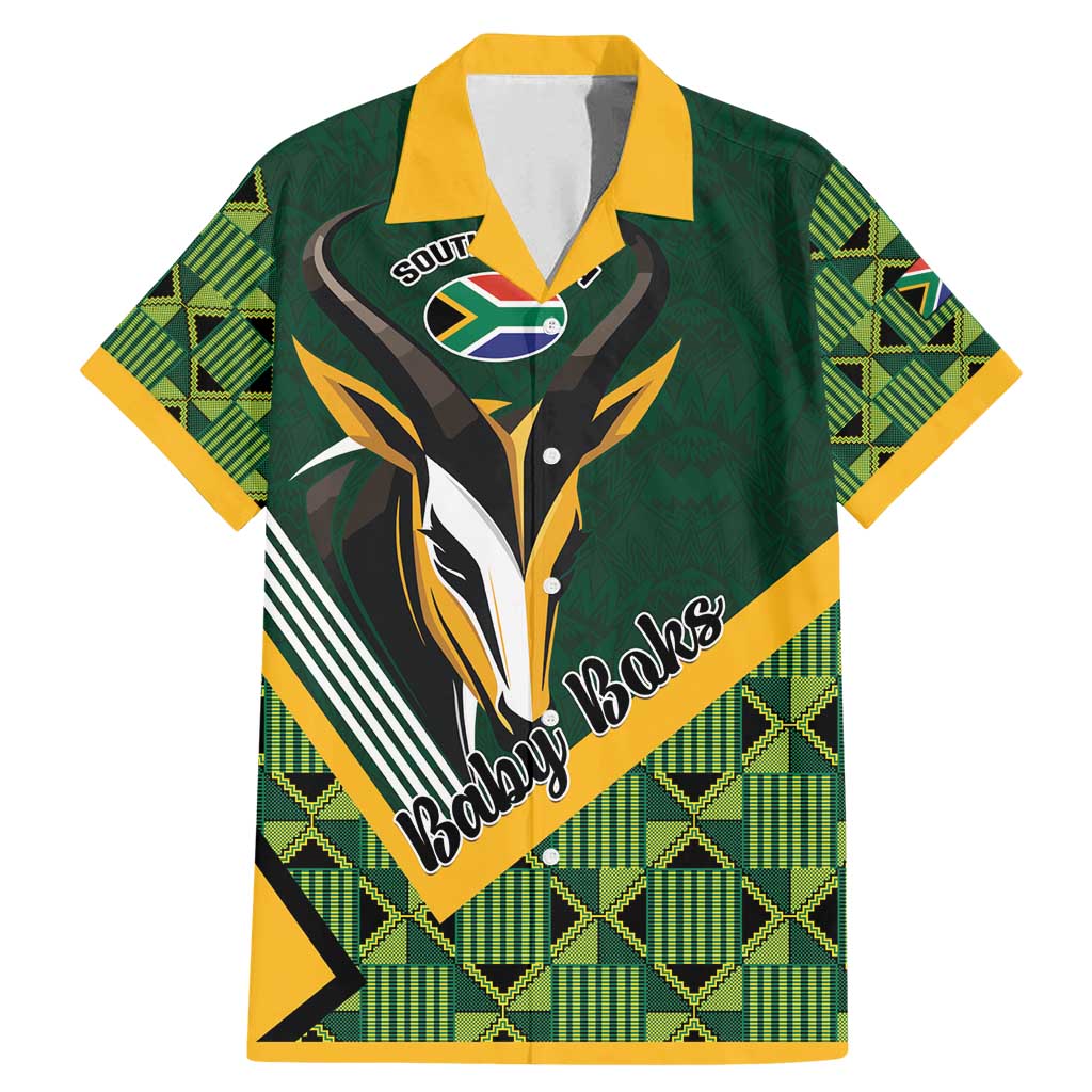 Custom Rugby South Africa Family Matching Mermaid Dress and Hawaiian Shirt Baby Boks Go Champions