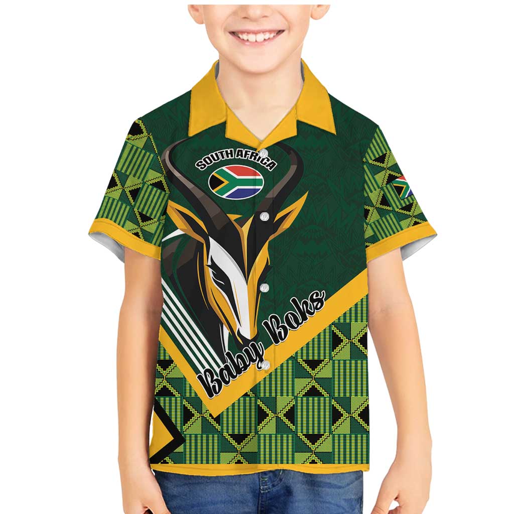 Custom Rugby South Africa Family Matching Mermaid Dress and Hawaiian Shirt Baby Boks Go Champions