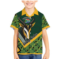 Custom Rugby South Africa Family Matching Mermaid Dress and Hawaiian Shirt Baby Boks Go Champions