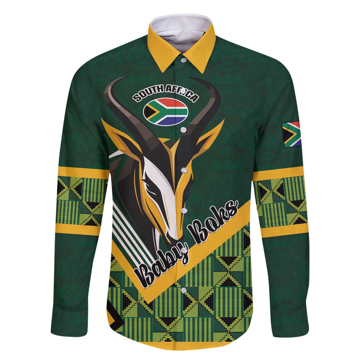 Custom Rugby South Africa Family Matching Off The Shoulder Long Sleeve Dress and Hawaiian Shirt Baby Boks Go Champions