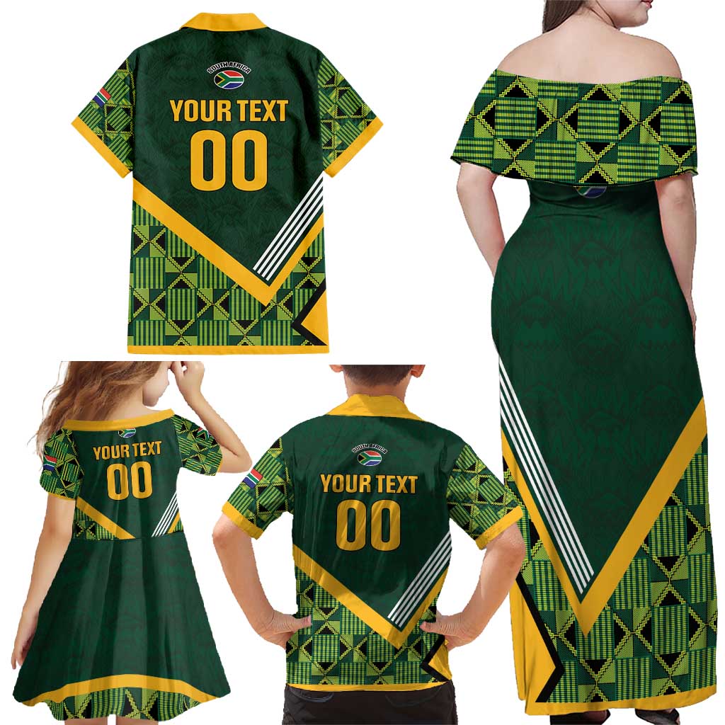 Custom Rugby South Africa Family Matching Off Shoulder Maxi Dress and Hawaiian Shirt Baby Boks Go Champions