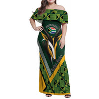 Custom Rugby South Africa Family Matching Off Shoulder Maxi Dress and Hawaiian Shirt Baby Boks Go Champions