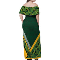 Custom Rugby South Africa Family Matching Off Shoulder Maxi Dress and Hawaiian Shirt Baby Boks Go Champions