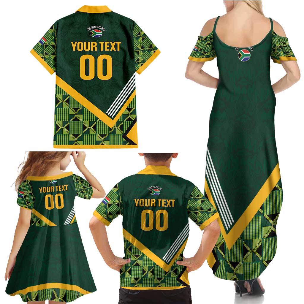 Custom Rugby South Africa Family Matching Summer Maxi Dress and Hawaiian Shirt Baby Boks Go Champions