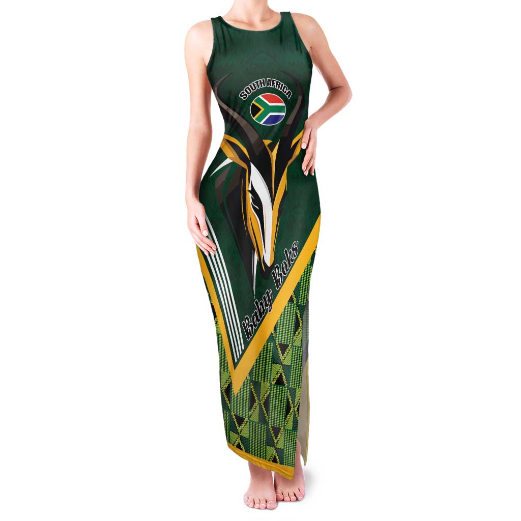 Custom Rugby South Africa Family Matching Tank Maxi Dress and Hawaiian Shirt Baby Boks Go Champions