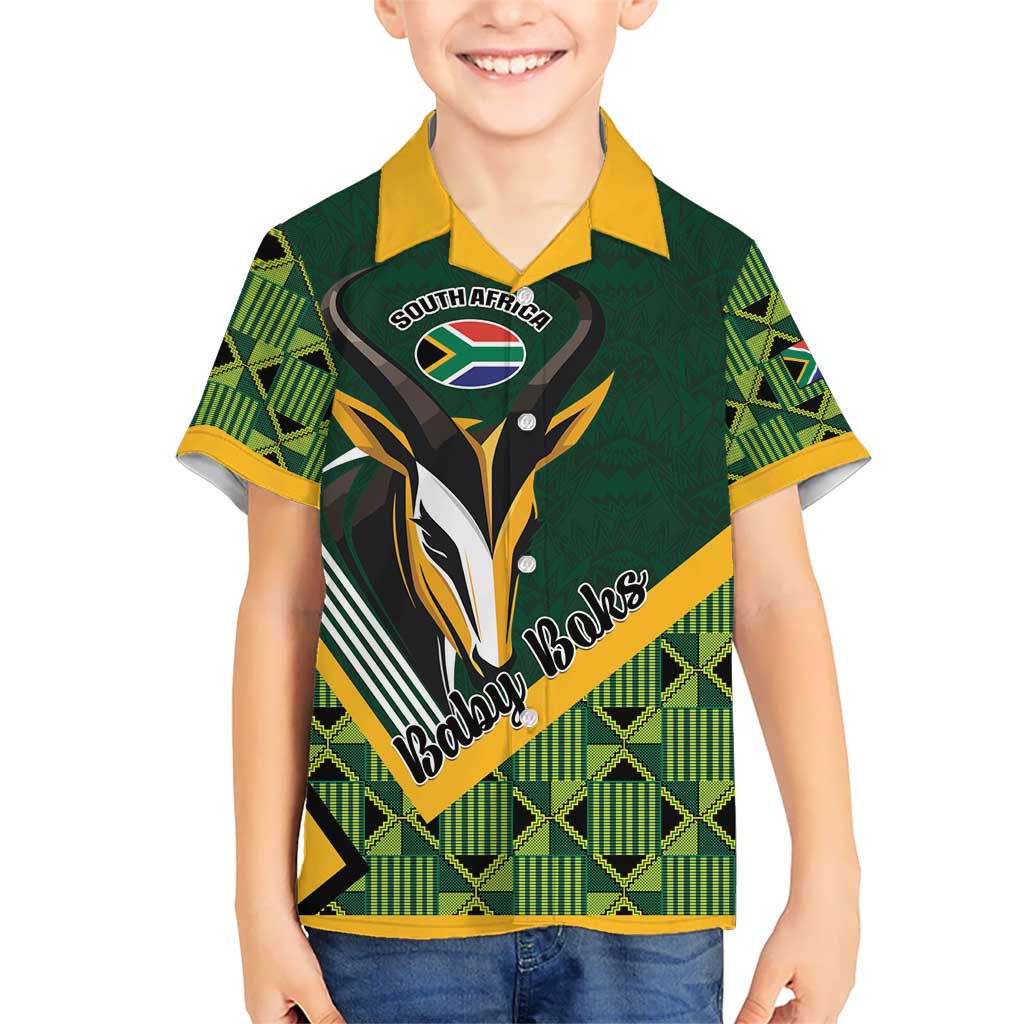 Custom Rugby South Africa Kid Hawaiian Shirt Baby Boks Go Champions