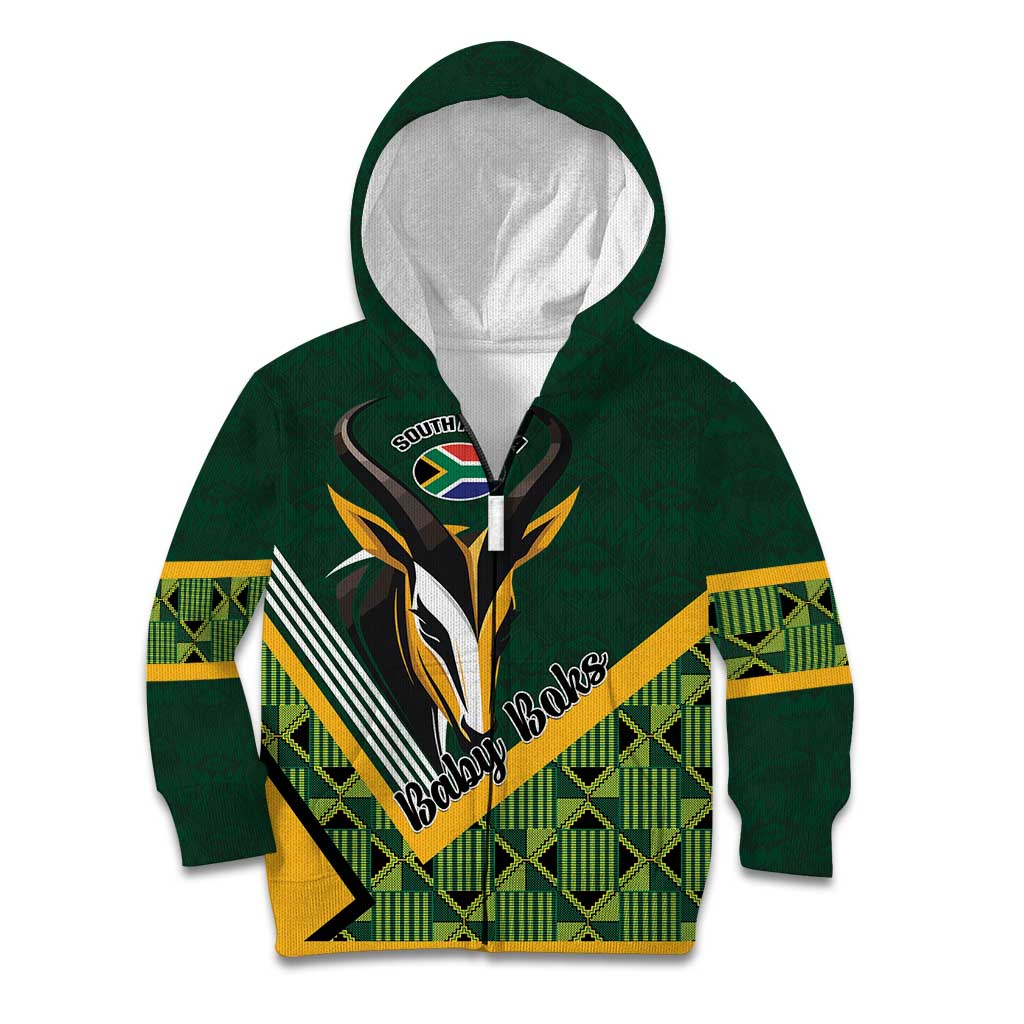 Custom Rugby South Africa Kid Hoodie Baby Boks Go Champions