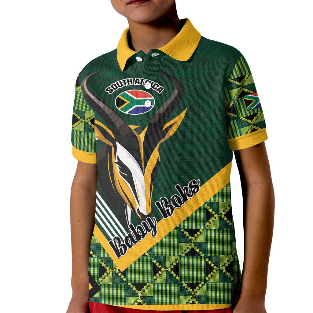 Custom Rugby South Africa Kid Polo Shirt Baby Boks Go Champions