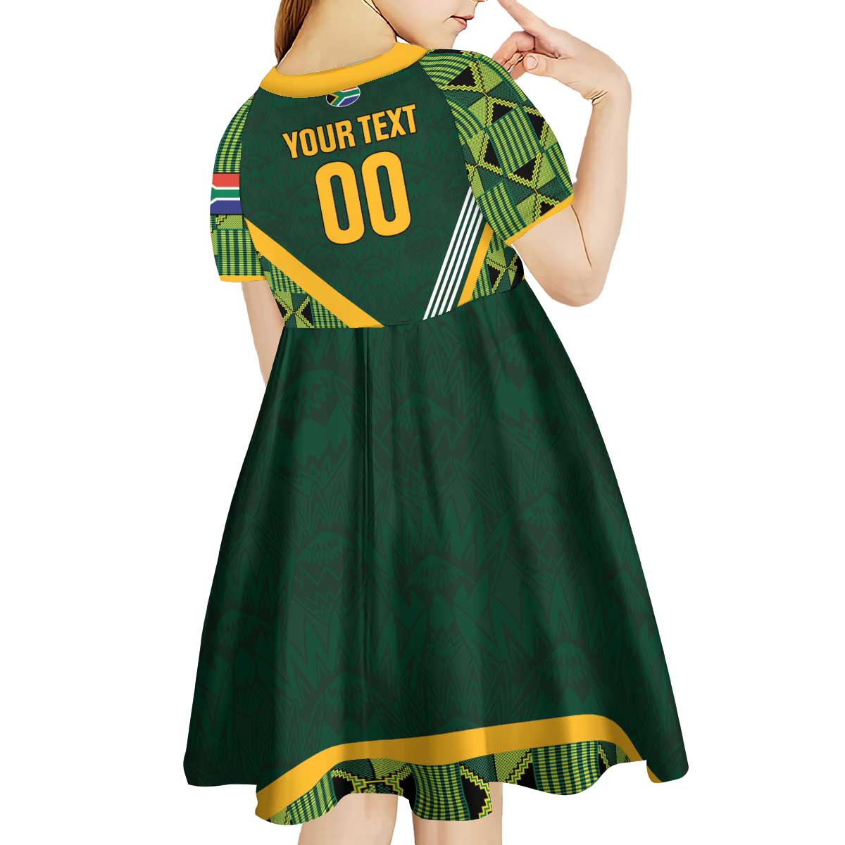 Custom Rugby South Africa Kid Short Sleeve Dress Baby Boks Go Champions