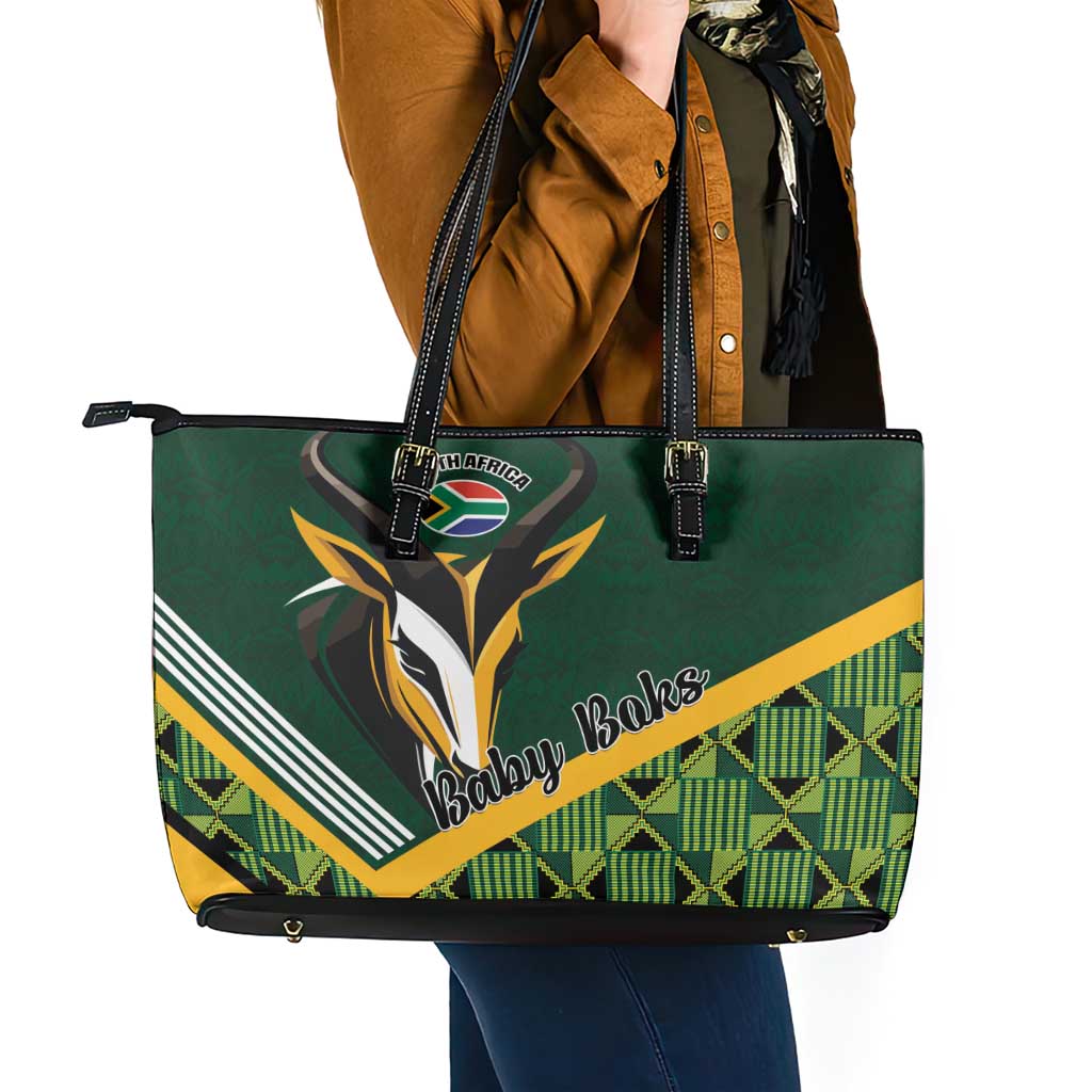 Rugby South Africa Leather Tote Bag Baby Boks Go Champions