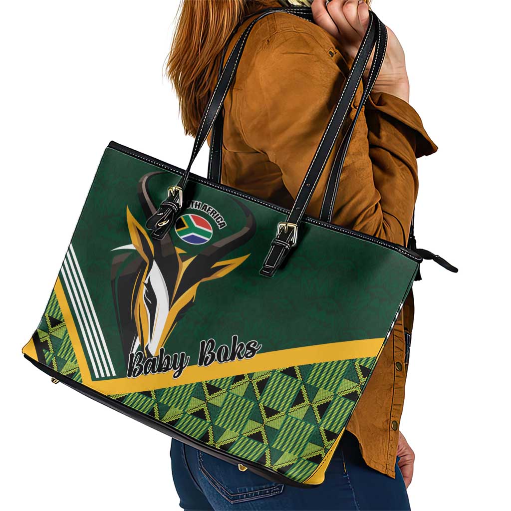 Rugby South Africa Leather Tote Bag Baby Boks Go Champions