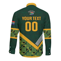 Custom Rugby South Africa Long Sleeve Button Shirt Baby Boks Go Champions