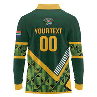 Custom Rugby South Africa Long Sleeve Polo Shirt Baby Boks Go Champions