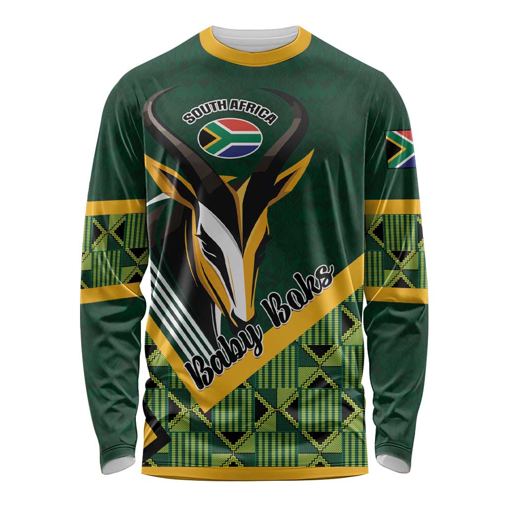 Custom Rugby South Africa Long Sleeve Shirt Baby Boks Go Champions