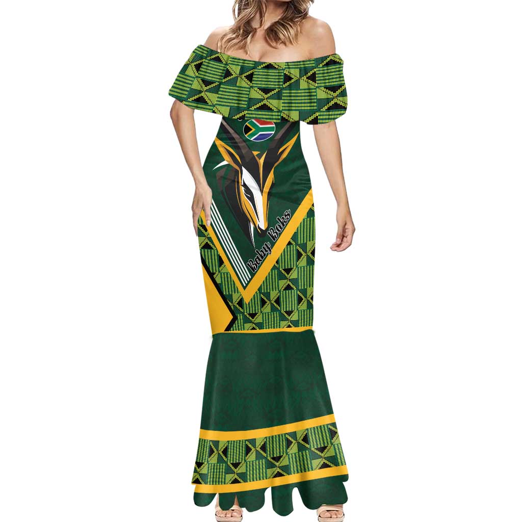 Custom Rugby South Africa Mermaid Dress Baby Boks Go Champions