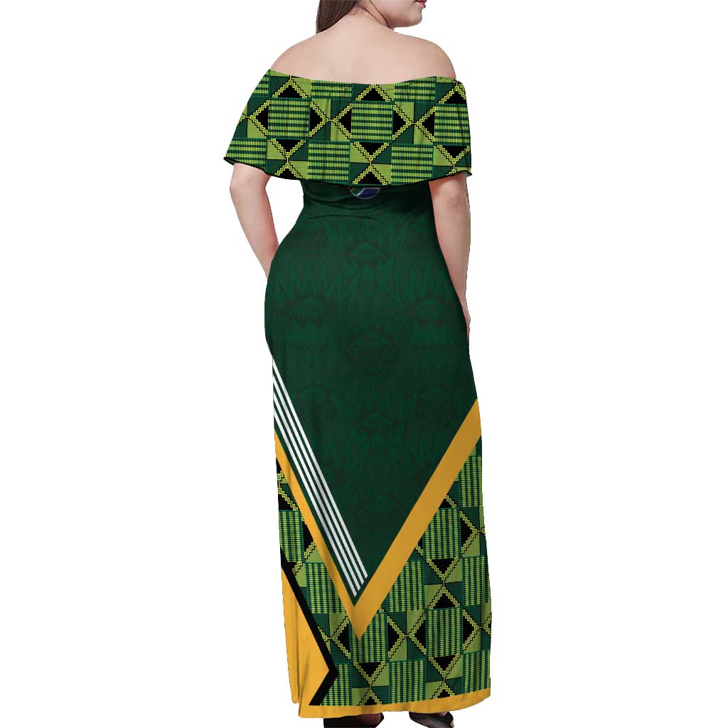 Custom Rugby South Africa Off Shoulder Maxi Dress Baby Boks Go Champions