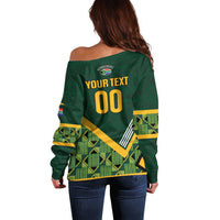 Custom Rugby South Africa Off Shoulder Sweater Baby Boks Go Champions
