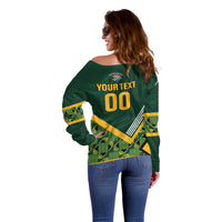 Custom Rugby South Africa Off Shoulder Sweater Baby Boks Go Champions