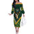 Custom Rugby South Africa Off The Shoulder Long Sleeve Dress Baby Boks Go Champions