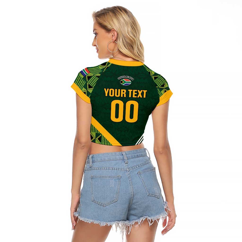 Custom Rugby South Africa Raglan Cropped T Shirt Baby Boks Go Champions
