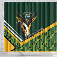 Rugby South Africa Shower Curtain Baby Boks Go Champions