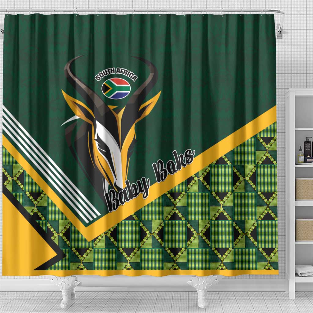 Rugby South Africa Shower Curtain Baby Boks Go Champions
