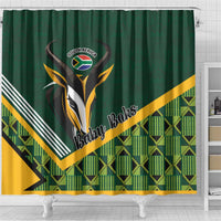 Rugby South Africa Shower Curtain Baby Boks Go Champions