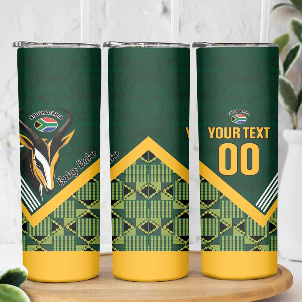 Custom Rugby South Africa Skinny Tumbler Baby Boks Go Champions