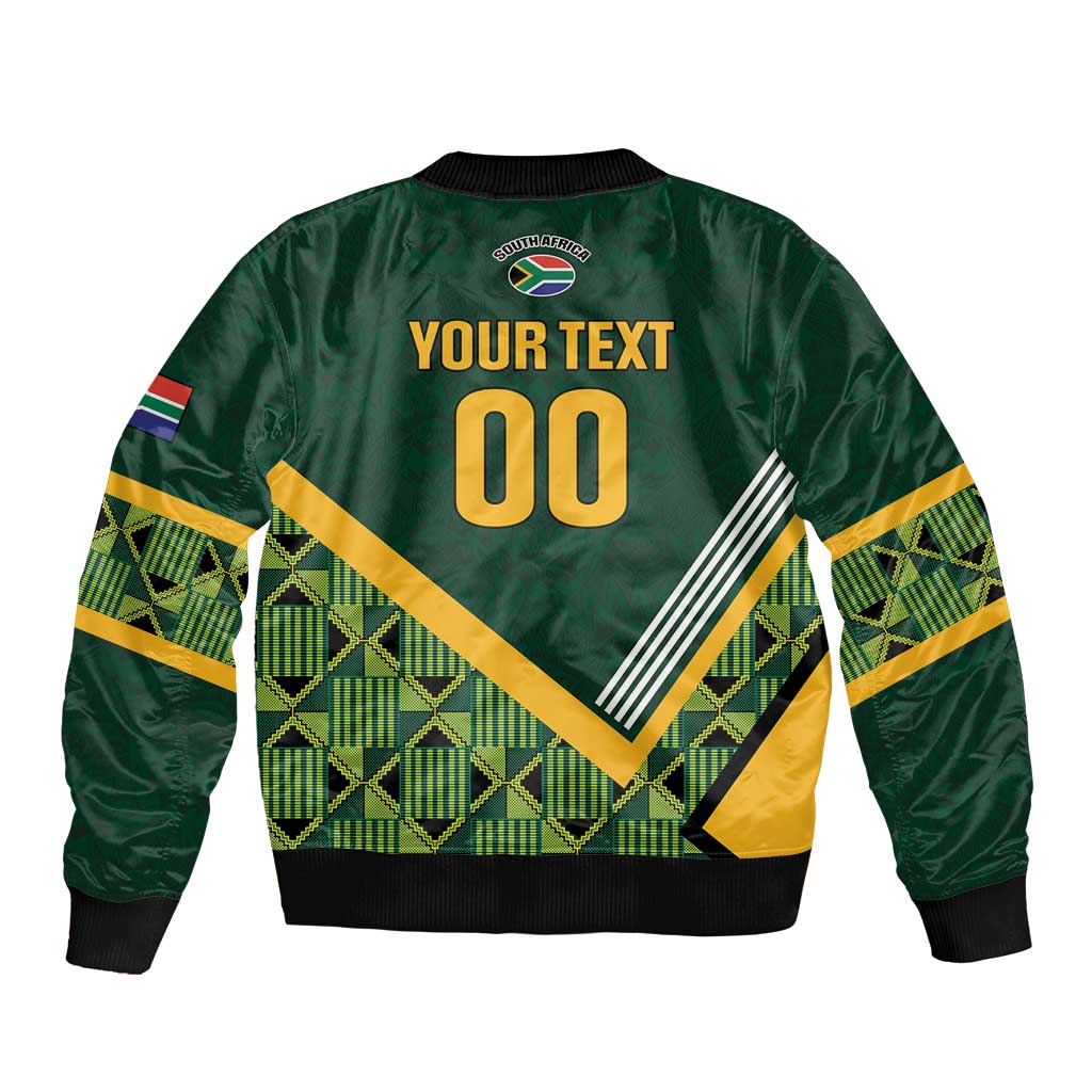 Custom Rugby South Africa Sleeve Zip Bomber Jacket Baby Boks Go Champions