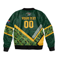 Custom Rugby South Africa Sleeve Zip Bomber Jacket Baby Boks Go Champions