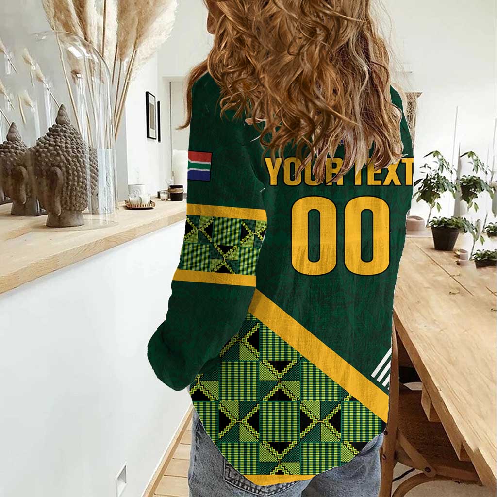 Custom Rugby South Africa Women Casual Shirt Baby Boks Go Champions