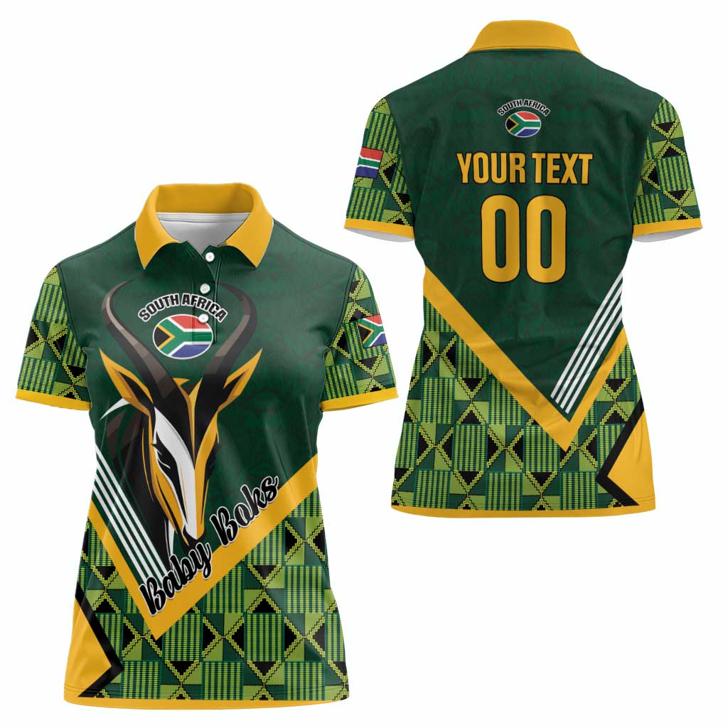 Custom Rugby South Africa Women Polo Shirt Baby Boks Go Champions