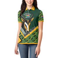 Custom Rugby South Africa Women Polo Shirt Baby Boks Go Champions