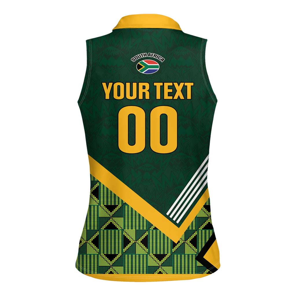 Custom Rugby South Africa Women Sleeveless Polo Shirt Baby Boks Go Champions