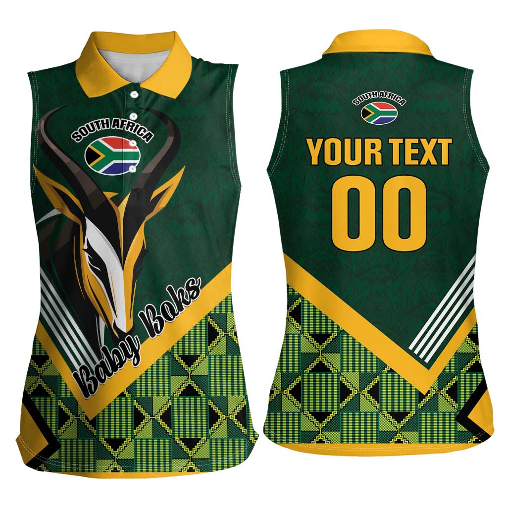 Custom Rugby South Africa Women Sleeveless Polo Shirt Baby Boks Go Champions