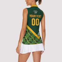 Custom Rugby South Africa Women Sleeveless Polo Shirt Baby Boks Go Champions